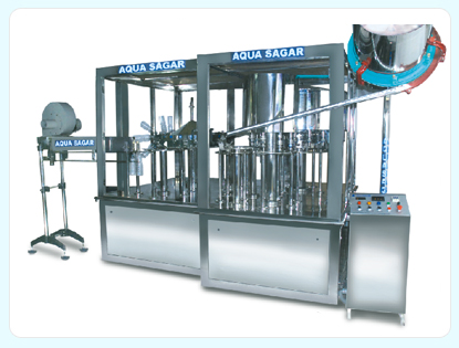 AUTOMATIC ROTARY BOTTLE RINSING, FILLING & CAPPING MACHINE