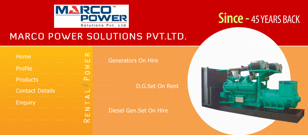 Generators On Hire, Generators Supplier, Genarator On Rent, Dg Set Supplier, Mumbai, India