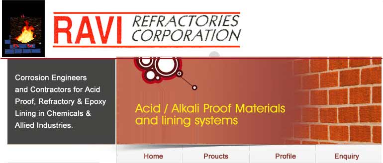 Corrosion Engineers, Refractory Materials, Acid Proof Lining, Epoxy Lining, FRP Lining, Tile Lining, Thane, India 