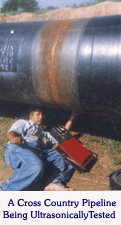 A Cross Country Pipeline Being Ultrasonically Tested