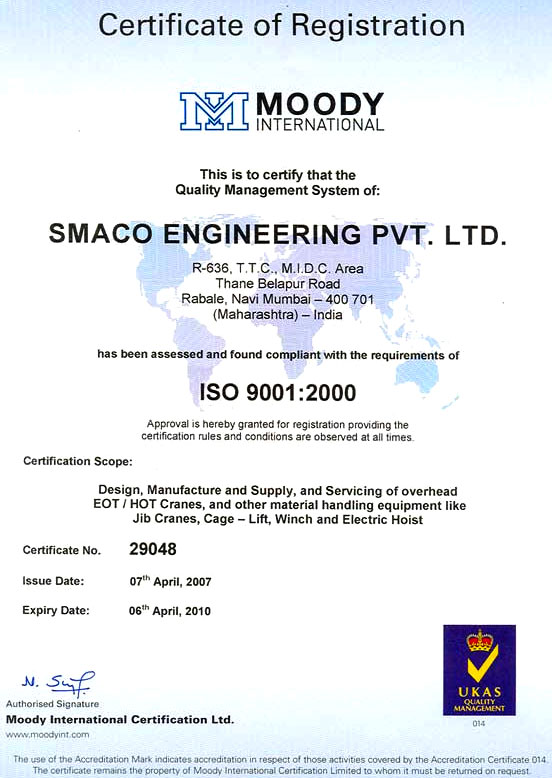 Electric Hoist, E.O.T./ H.O.T.Cranes, Jib Cranes, Flame-Proof Hoists, Cage-Lifts, Turn Key Project, Material Handling Equipments