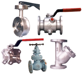 Air Pressure Valves, Ball Valves, Butterfly Valves, Check Valves, Control Valves, Flap Valves, Gate Valves, Globe Valves, Hydraulic Valves, Needle Valves, Non Return Valves, Plug Valves, Safety Valves, Solenoid Valves, Teflon Coated Valves, Lead Valves, Mild Steel Valves, Cast Iron Valves, PVC, Rotary Rubber Valves