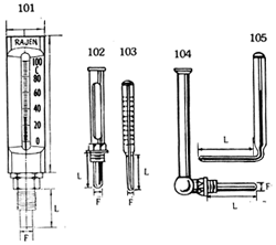 Mercury Filled Thermometers With Metal Case