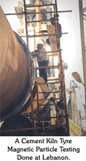 A Cement Kiln Tyre Magnetic Particle Testing Done At Lebanon